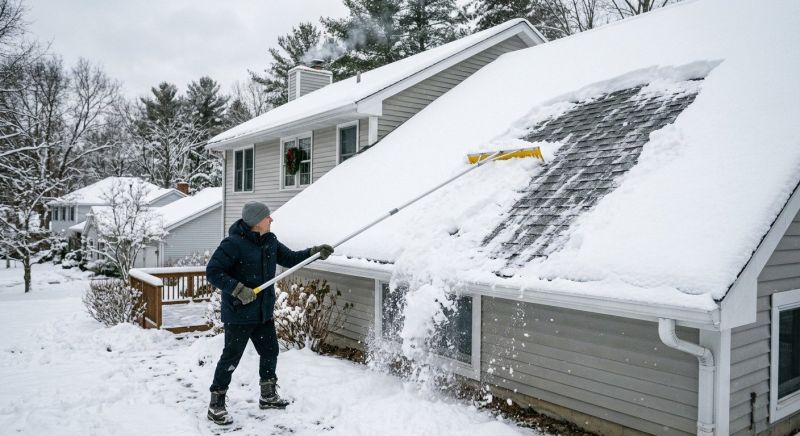 Roof Snow Raking in Long Island, NY